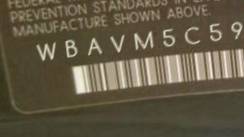 VIN prefix WBAVM5C59EVV