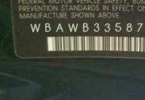 VIN prefix WBAWB33587P1