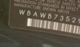 VIN prefix WBAWB73529P0