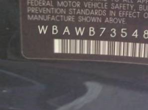 VIN prefix WBAWB73548P1