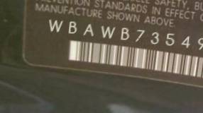 VIN prefix WBAWB73549P1