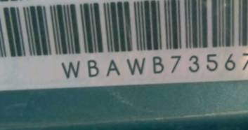 VIN prefix WBAWB73567P1