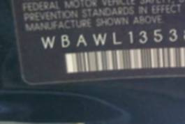 VIN prefix WBAWL13538PX