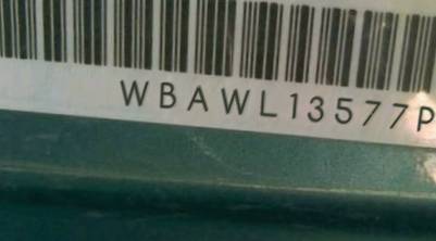 VIN prefix WBAWL13577PX