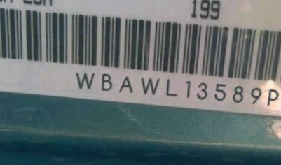 VIN prefix WBAWL13589PX