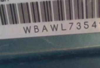 VIN prefix WBAWL73549P2