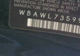 VIN prefix WBAWL73599P4