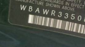 VIN prefix WBAWR33508P1