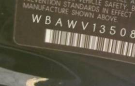 VIN prefix WBAWV13508P1