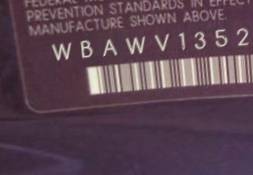 VIN prefix WBAWV13527P1