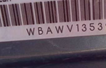 VIN prefix WBAWV13539PG