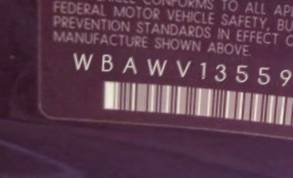 VIN prefix WBAWV13559PG