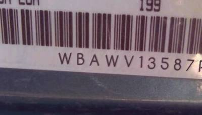 VIN prefix WBAWV13587PK