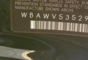 VIN prefix WBAWV53529P0