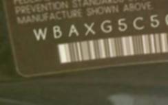 VIN prefix WBAXG5C50DDY