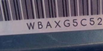 VIN prefix WBAXG5C52CDW