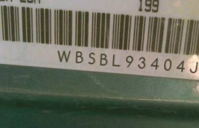 VIN prefix WBSBL93404JR