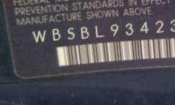 VIN prefix WBSBL93423JR