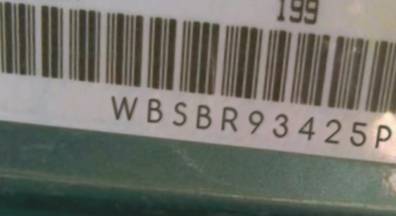 VIN prefix WBSBR93425PK