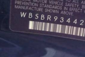 VIN prefix WBSBR93442PK