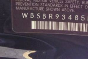 VIN prefix WBSBR93485PK