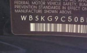 VIN prefix WBSKG9C50BE6