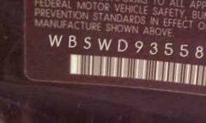 VIN prefix WBSWD93558PY