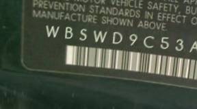 VIN prefix WBSWD9C53AP3