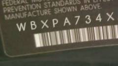 VIN prefix WBXPA734X5WC