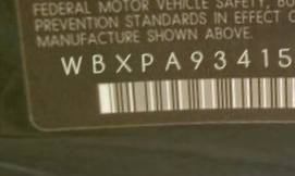 VIN prefix WBXPA93415WD