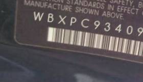 VIN prefix WBXPC93409WJ