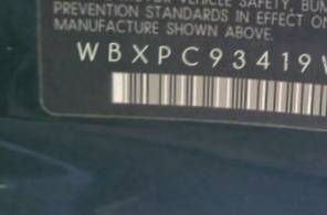 VIN prefix WBXPC93419WJ