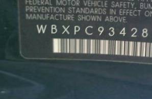 VIN prefix WBXPC93428WE