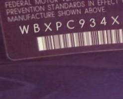 VIN prefix WBXPC934X9WJ