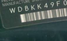 VIN prefix WDBKK49F01F2