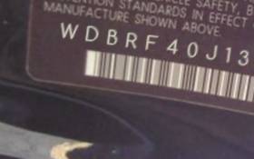 VIN prefix WDBRF40J13A5