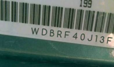 VIN prefix WDBRF40J13F3