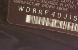 VIN prefix WDBRF40J15A8