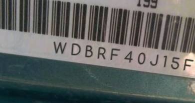 VIN prefix WDBRF40J15F6