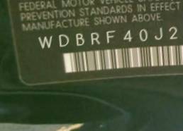 VIN prefix WDBRF40J24A5