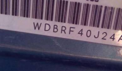 VIN prefix WDBRF40J24A6