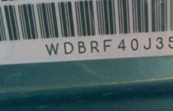 VIN prefix WDBRF40J35A7