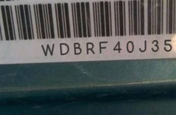 VIN prefix WDBRF40J35A8