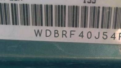 VIN prefix WDBRF40J54F5