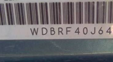 VIN prefix WDBRF40J64A5