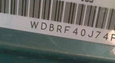 VIN prefix WDBRF40J74F5