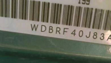 VIN prefix WDBRF40J83A5