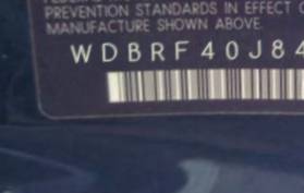 VIN prefix WDBRF40J84F5