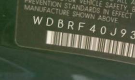 VIN prefix WDBRF40J93F4