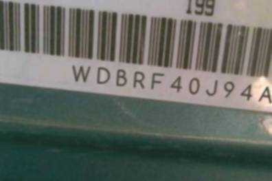 VIN prefix WDBRF40J94A6